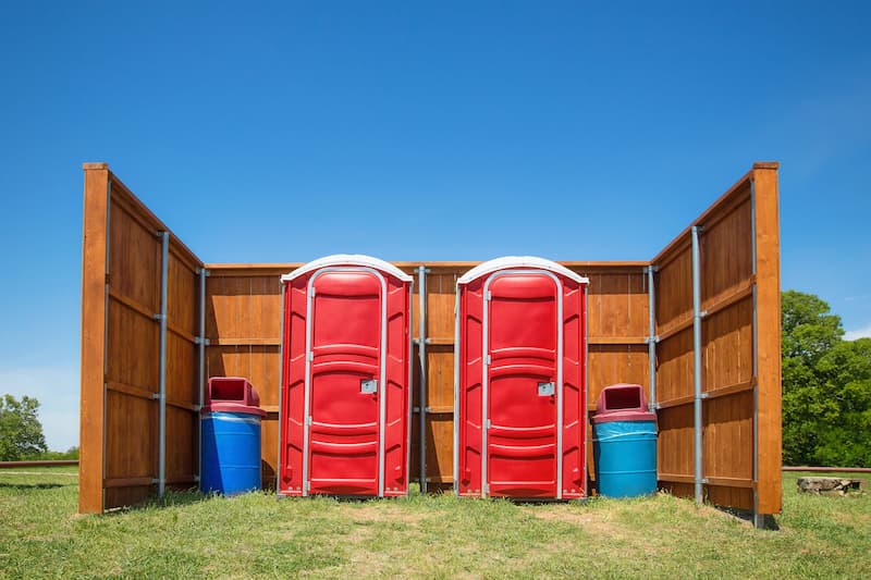 Short-term porta potty units staged for delivery in Indianapolis, Indiana